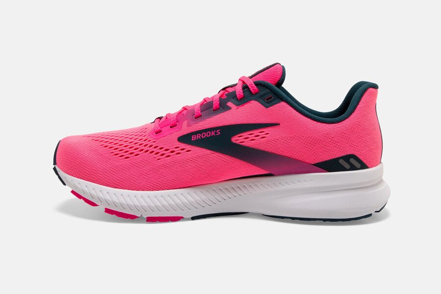 Brooks Running Shoes - Launch 8 Road Womens - Pink/Navy - WKS-432801